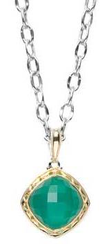 clear quartz over green Onyx Pendant